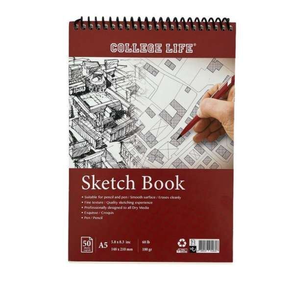 COLLEGE LİFE A5 TELLİ ESKİZ DEFTERİ