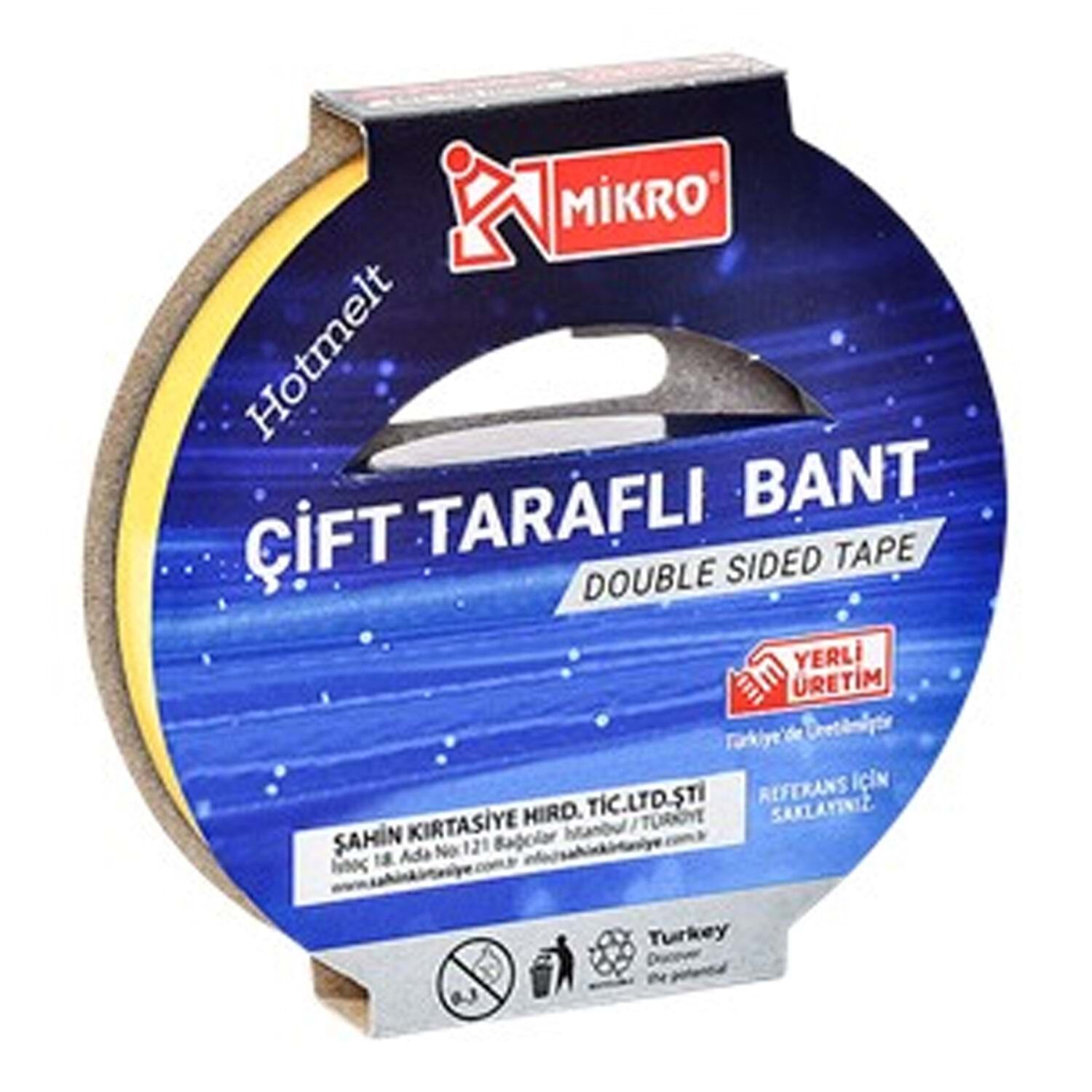 MİKRO BNT-101 15MM X 25MT ÇİFT TARAFLI BANT