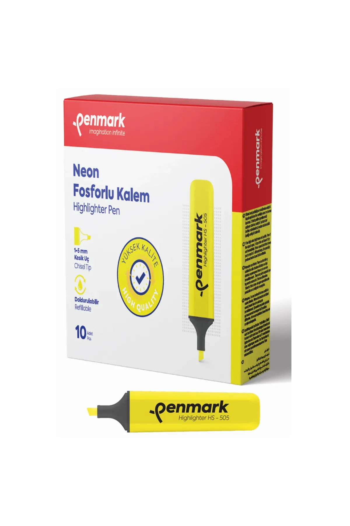 PENMARK FOSFORLU KALEM HS 505 01 SARI 10 LU