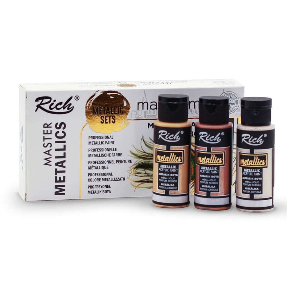 RİCH MASTERMİX 60 CC AKRİLİK BOYA METALİK 6 LI