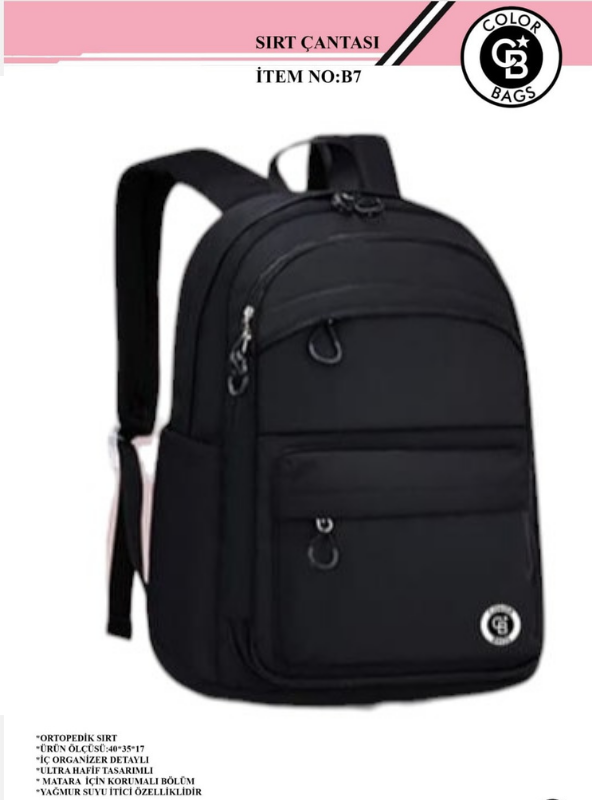 COLOR BAGS İTHAL OKUL ÇANTASI B-7