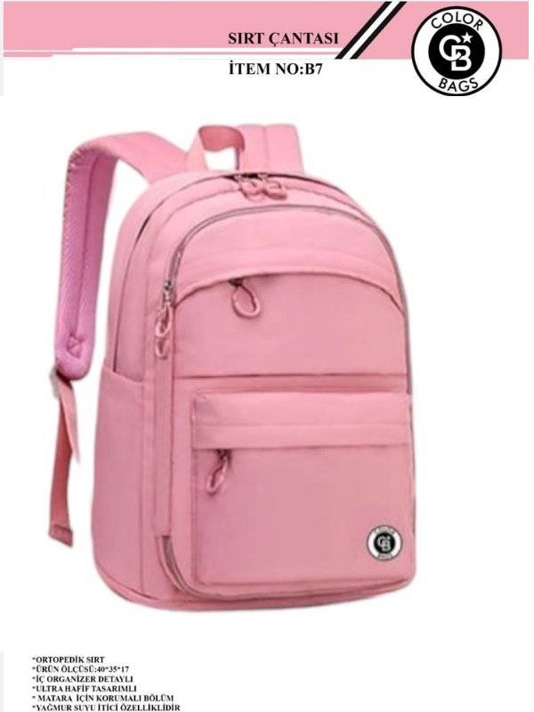 COLOR BAGS İTHAL OKUL ÇANTASI B-7