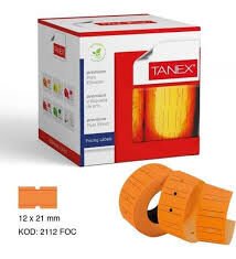 TANEX ÇİZGİLİ FİYAT ETİKETİ TURUNCU 24'LÜ *24