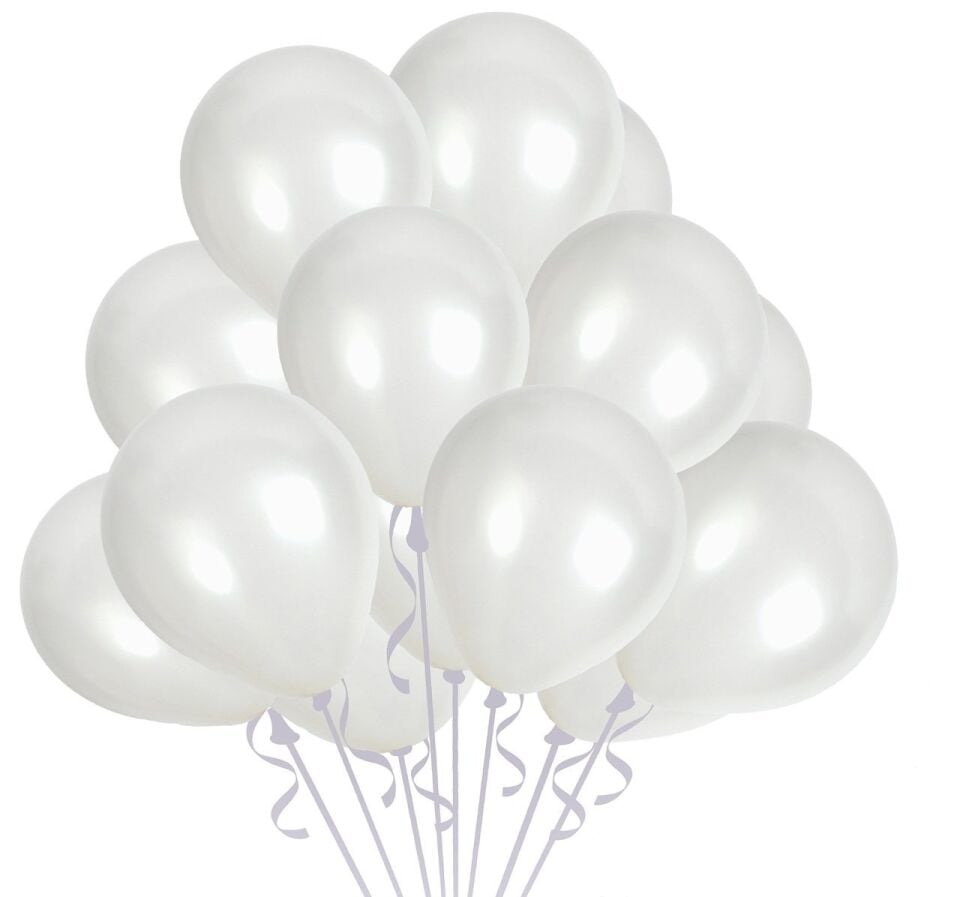 ATOM METALİK BEYAZ BALON 100 LÜ