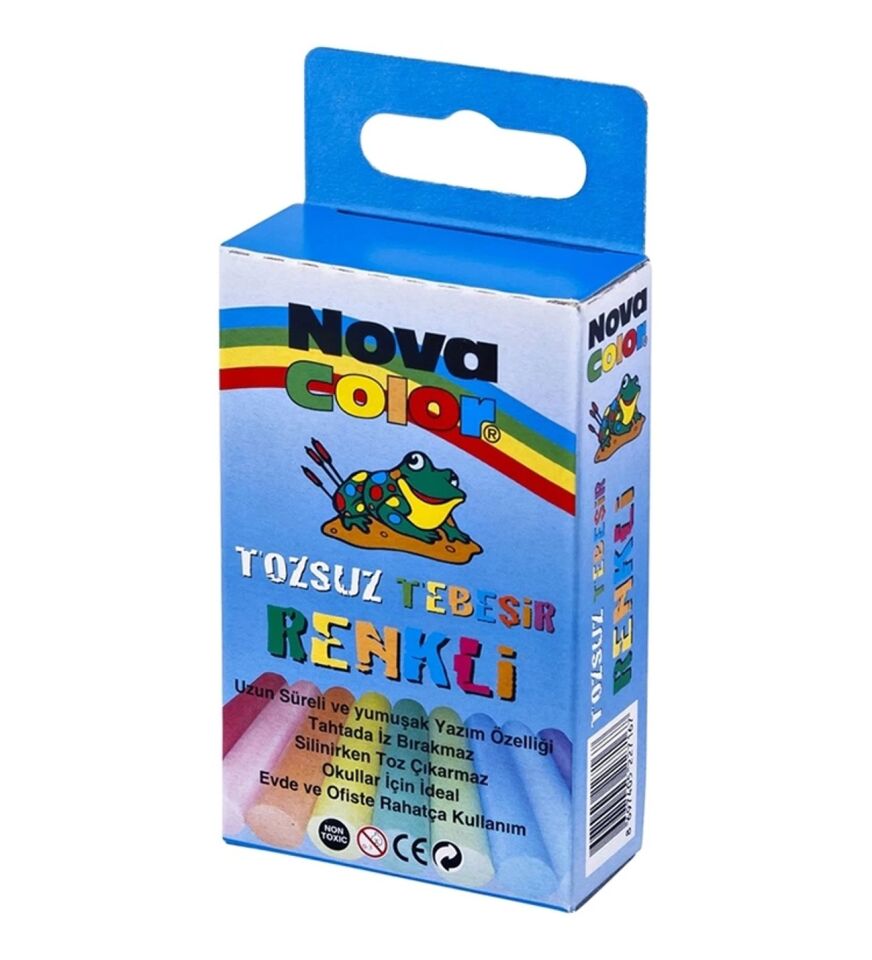 NOVA COLOR RENKLİ TEBEŞİR 10LU 10 PAKET