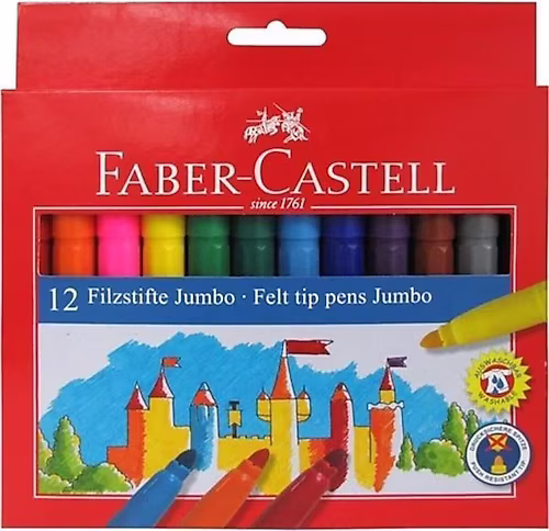 Faber Castel 12'li̇ Jumbo Fırça Uçlu Keçeli̇ Kalem