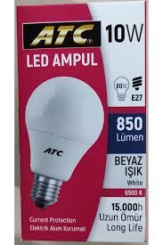 ATC 10 W LED AMPUL BEYAZ IŞIK 10 LU