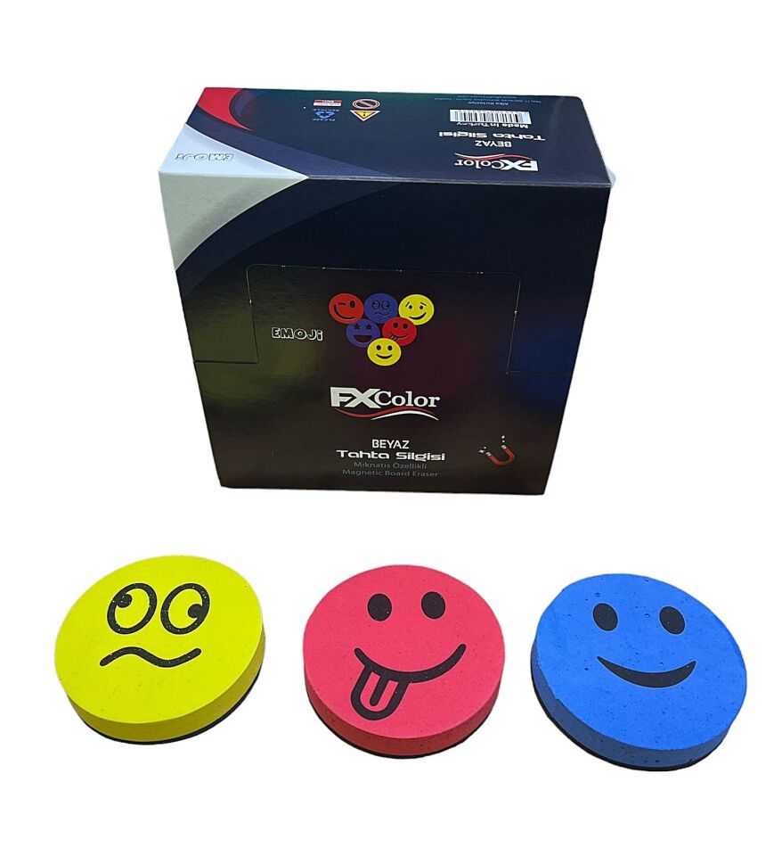 FX COLOR EMOJİLİ YAZI TAHTA SİLGİSİ 18 Lİ