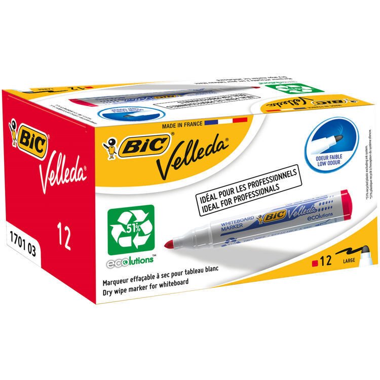 BİC VELLEDA TAHTA KALEMİ 1701 KIRMIZI 12 Lİ