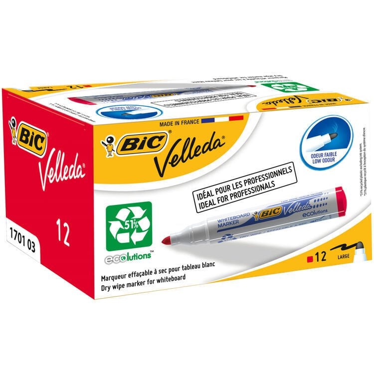 BİC VELLEDA TAHTA KALEMİ 1701 KIRMIZI 12 Lİ