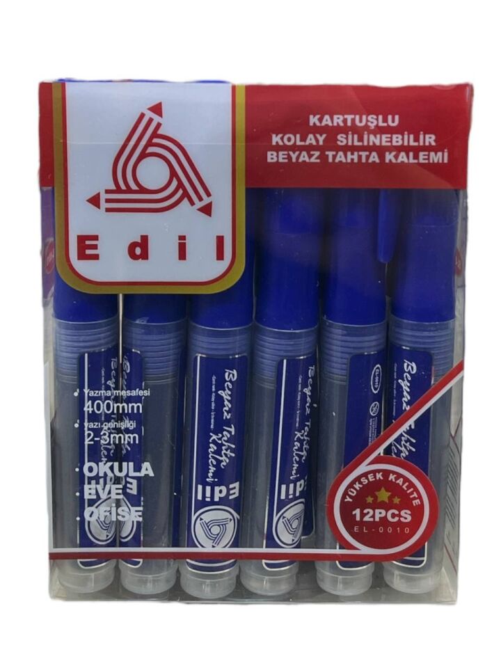 EDİL MAVİ KARTUŞLU TAHTA KALEMİ 12 Lİ