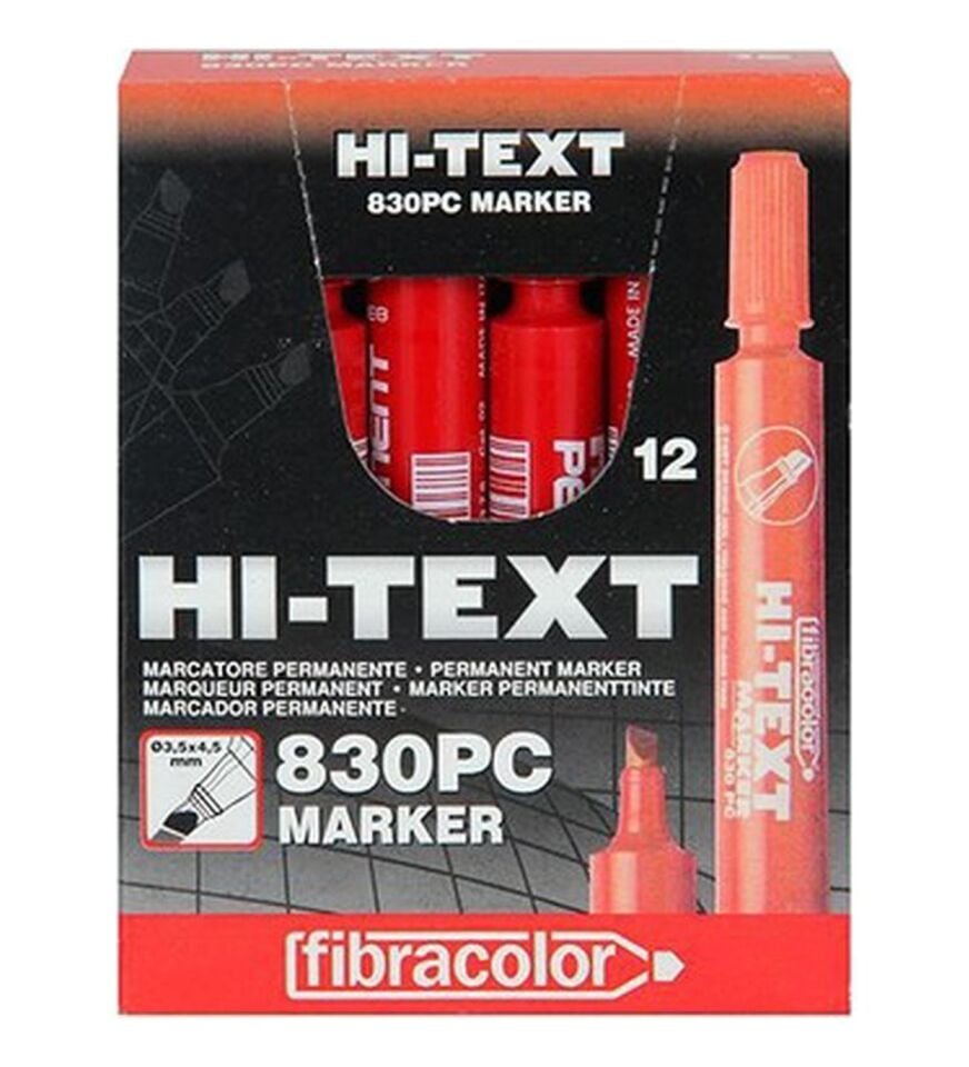 HI TEXT KOLİ KALEMİ KIRMIZI 12 Lİ