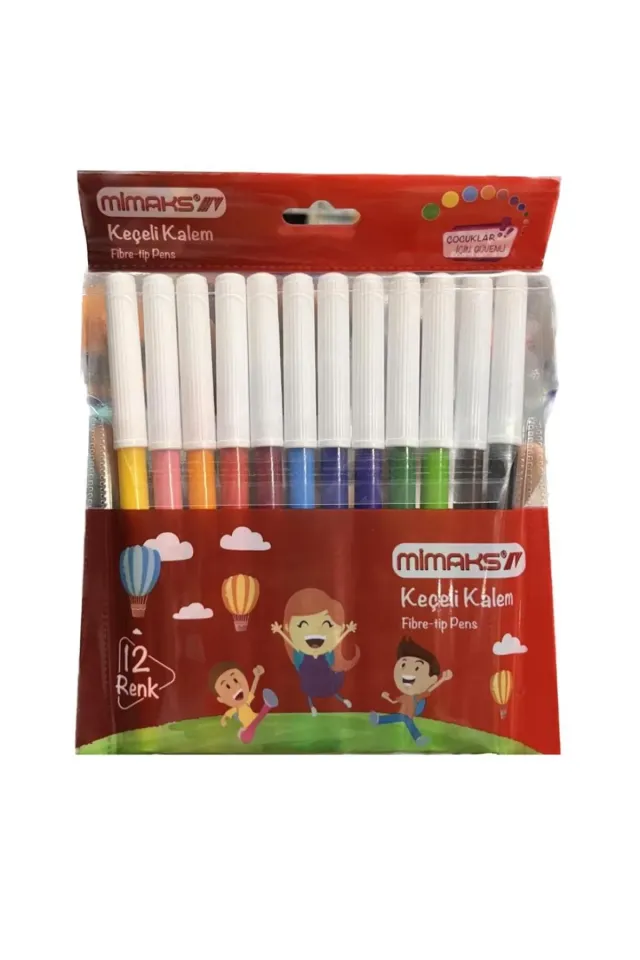 MİMAKS  FPS 12 RENK KEÇELİ KALEM 12 Lİ