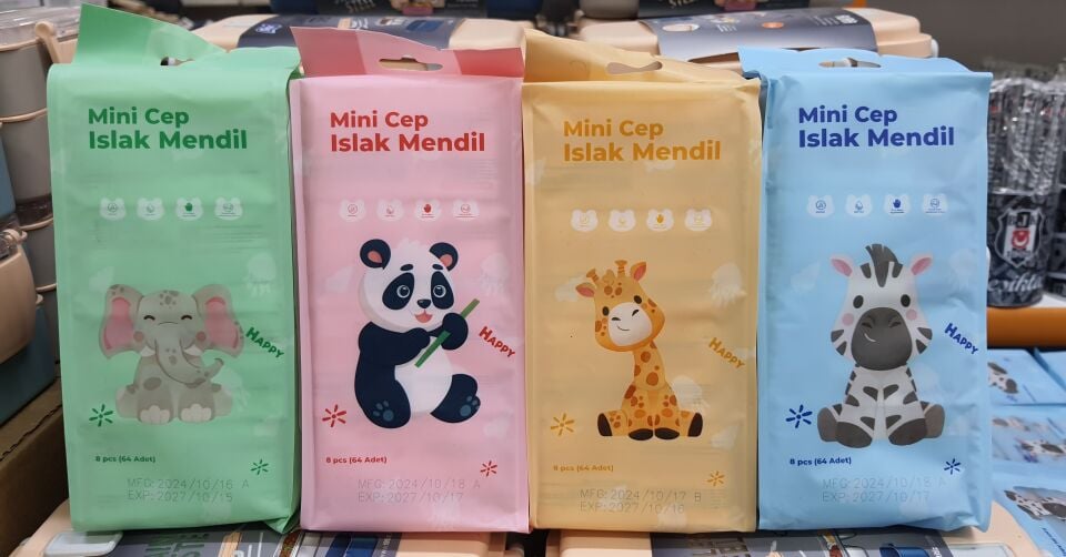 Qba 8'li̇ Mi̇ni̇ Islak Mendi̇l
