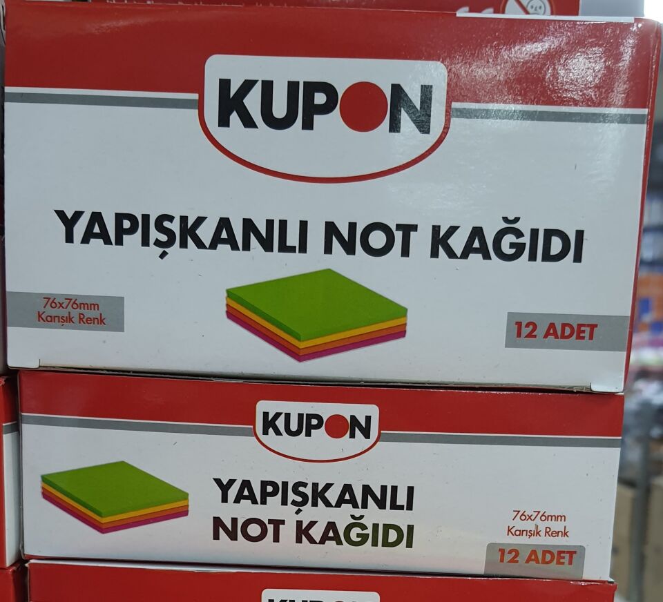 Kupon 12'li̇ Yapışkanlı Not Kağıdı