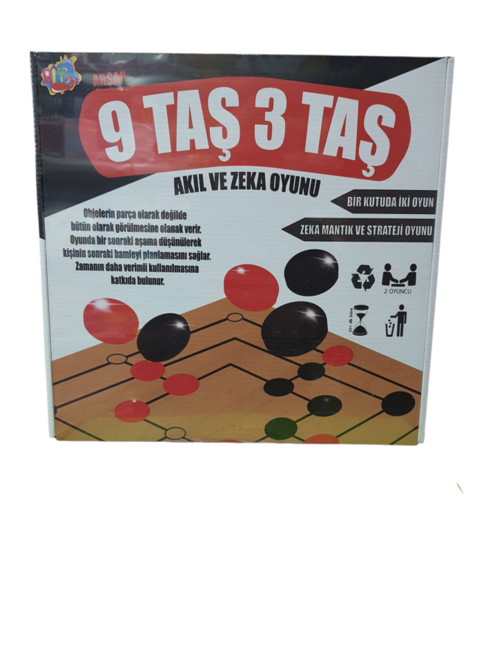 3 TAŞ 9 TAŞ AHŞAP ZEKA OYUNU