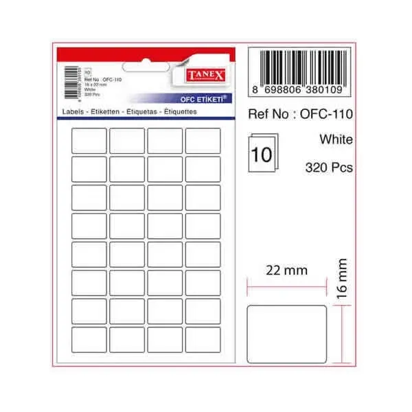 TANEX OFC-110 OFİS ETİKETİ 10 LU
