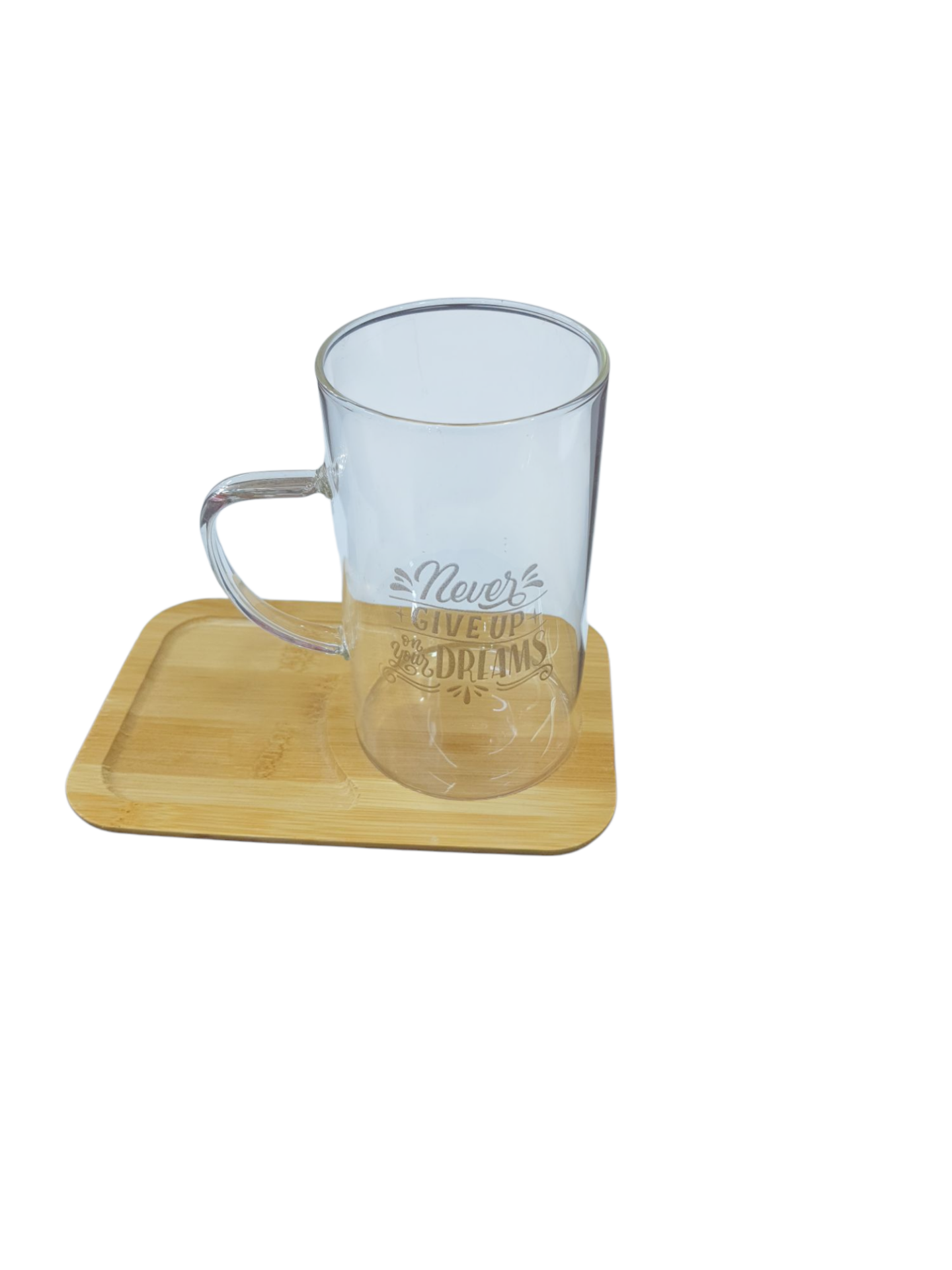 Bambu Tabaklı Coffee Cam Kupa 280 Ml