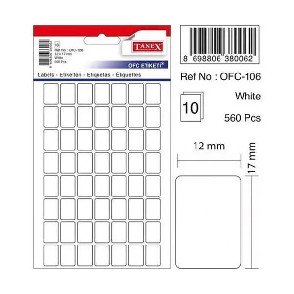 TANEX OFC-106 OFİS ETİKETİ 10 LU