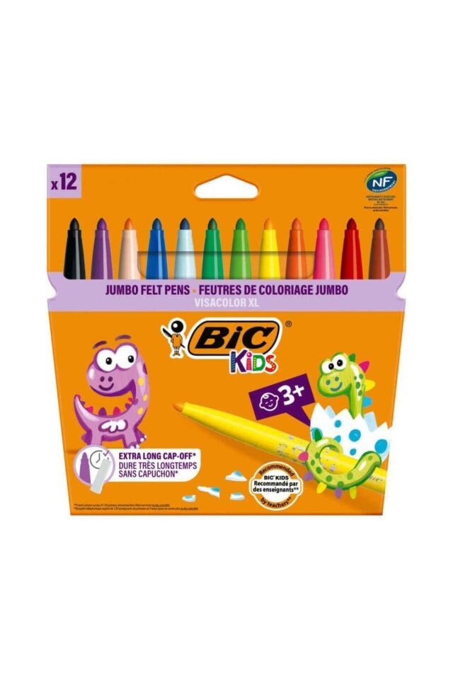 BİC VİSACOLOR JUMBO KEÇELİ KALEM 12 Lİ