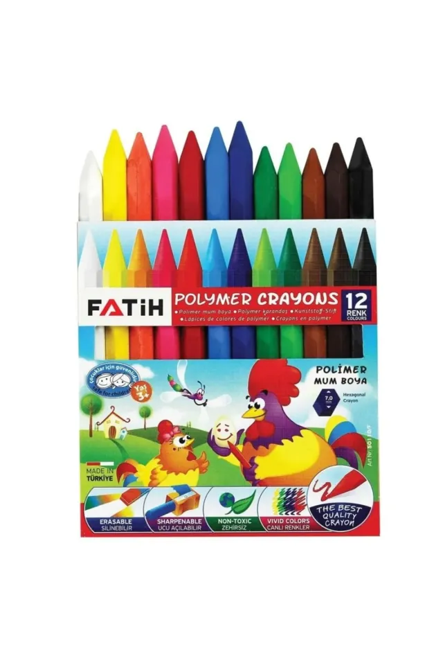 FATİH POLYMER GRAYONS 12 Lİ MUM BOYA