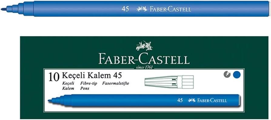 FABER CASTELL KEÇELİ KALEM 10 LU MAVİ *200